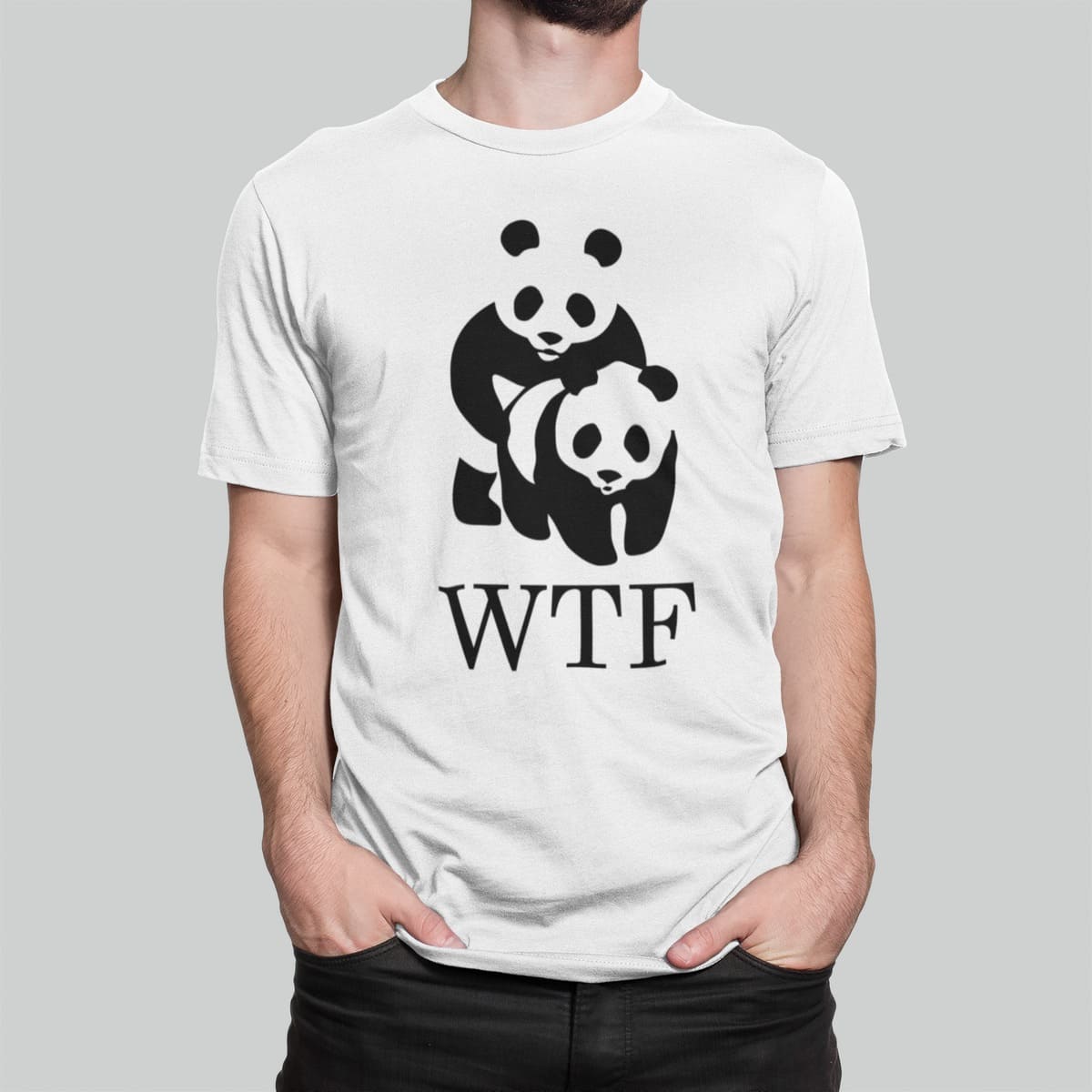 Στάμπα για μπλούζα, Wtf Panda (10205) - White - (102)