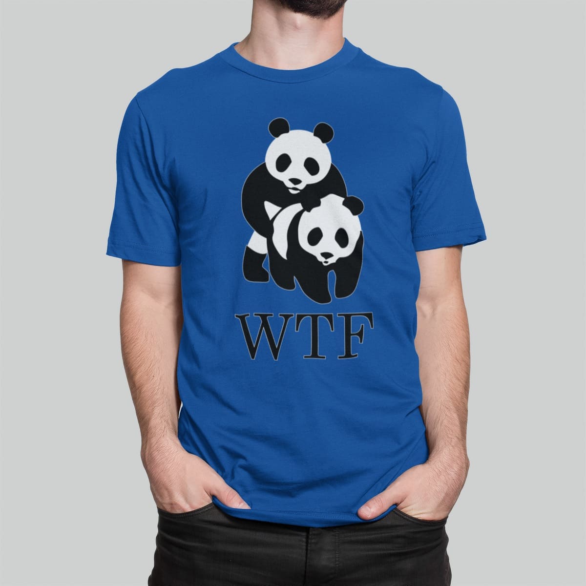 Στάμπα για μπλούζα, Wtf Panda (10205) - Royal Blue (241)