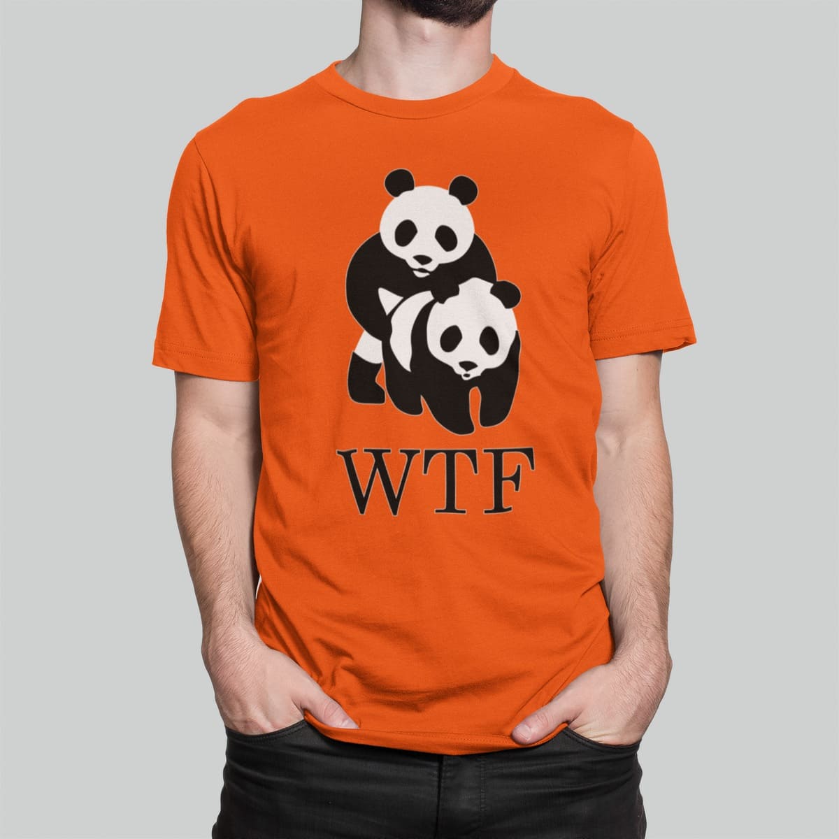 Στάμπα για μπλούζα, Wtf Panda (10205) - Orange (400)