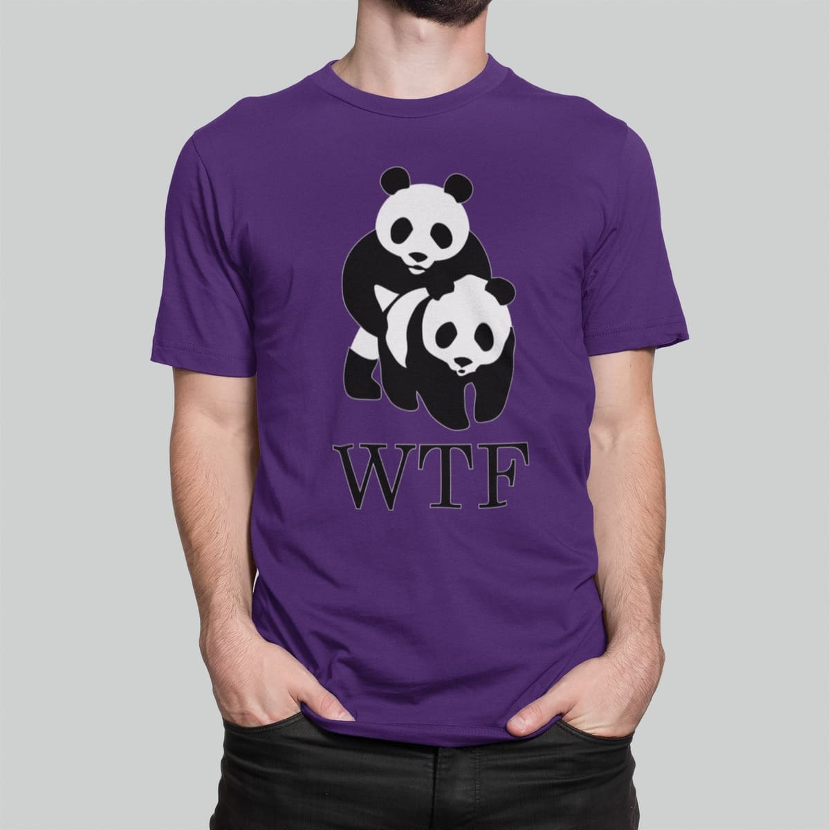 Στάμπα για μπλούζα, Wtf Panda (10205) - Dark Purple (712)