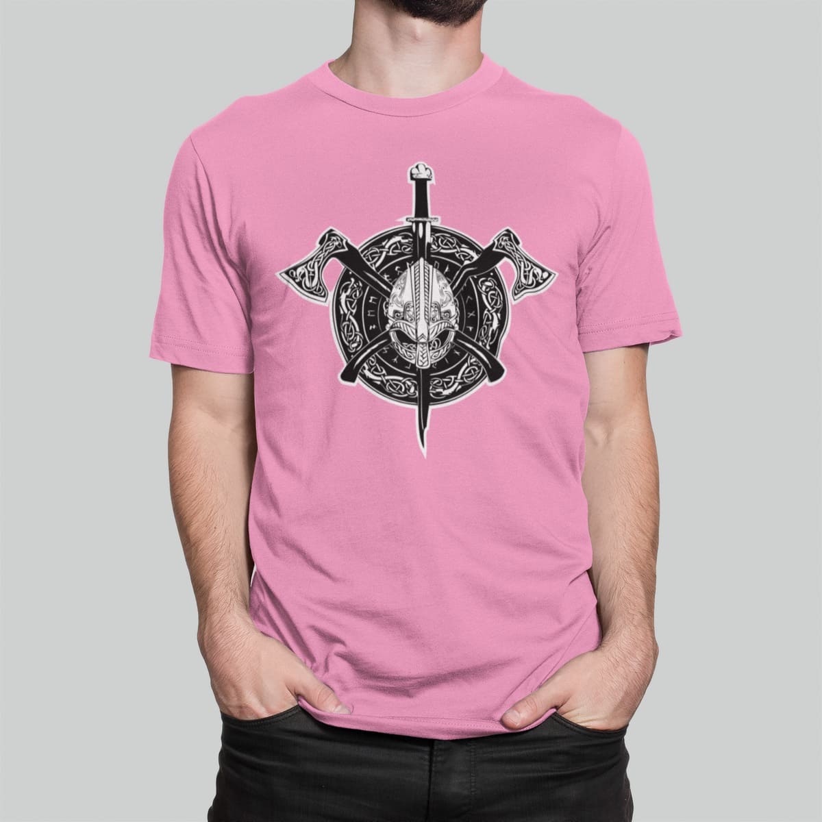 Μπλούζα με στάμπα , Viking Crest (10031) - Orchid Pink (136)