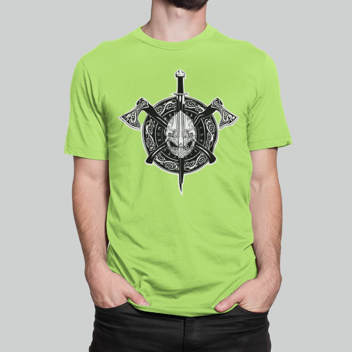 Μπλούζα με στάμπα , Viking Crest (10031) - Apple Green (280)