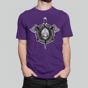 Μπλούζα με στάμπα , Viking Crest (10031) - Dark Purple (712)