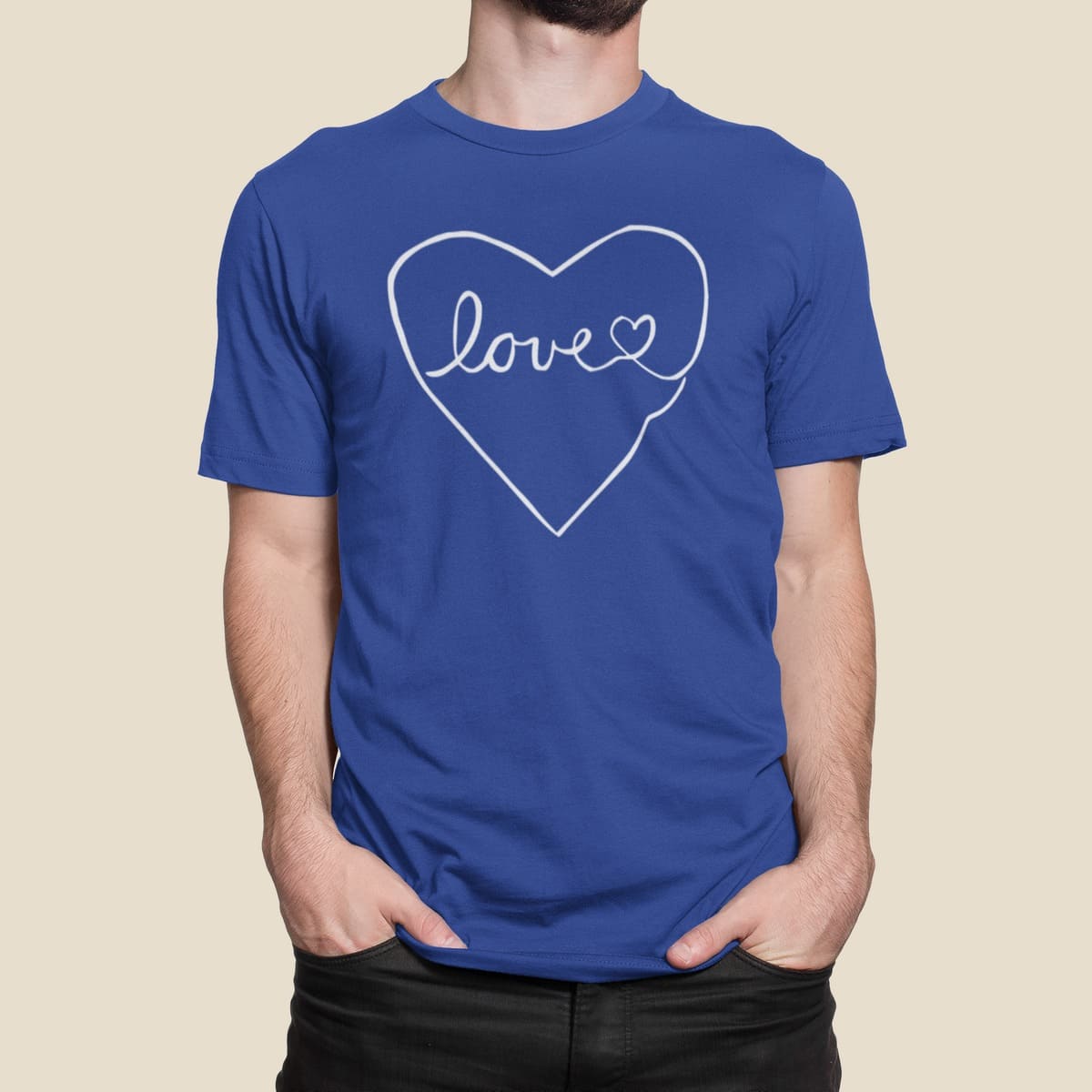 μπλουζάκι με εκτύπωση , Love (10165) - Royal Blue (241)