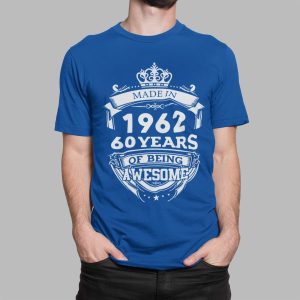 T shirt με εκτύπωση , Made in 1962 (10379) - Royal Blue (241)