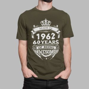 T shirt με εκτύπωση , Made in 1962 (10379) - Army (269)