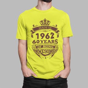 T shirt με εκτύπωση , Made in 1962 (10379) - Lemon (302)