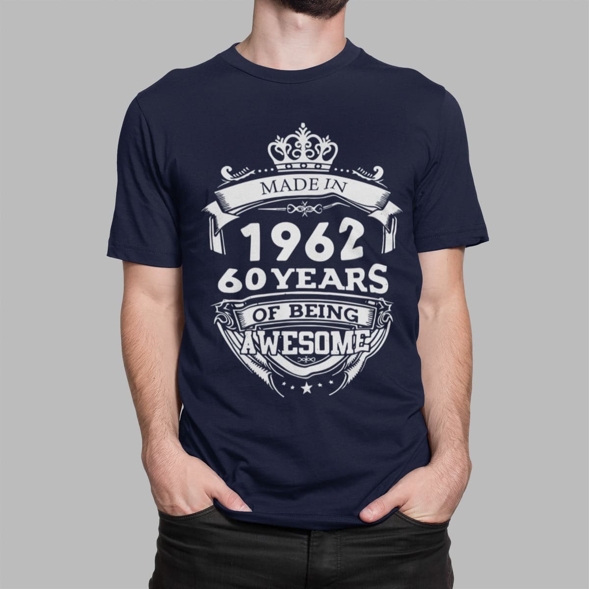 T shirt με εκτύπωση , Made in 1962 (10379) - French Navy (319)