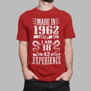 Μπλουζάκι με στάμπα , Made in 1962 Experience (10380) - Red (145)