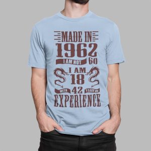 Μπλουζάκι με στάμπα , Made in 1962 Experience (10380) - Sky Blue (220)