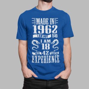 Μπλουζάκι με στάμπα , Made in 1962 Experience (10380) - Royal Blue (241)