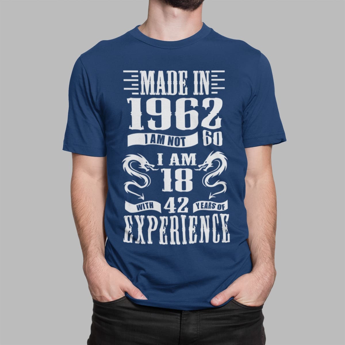 Μπλουζάκι με στάμπα , Made in 1962 Experience (10380) - French Navy (319)