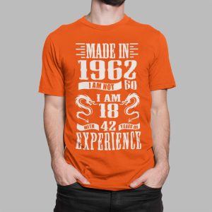 Μπλουζάκι με στάμπα , Made in 1962 Experience (10380) - Orange (400)