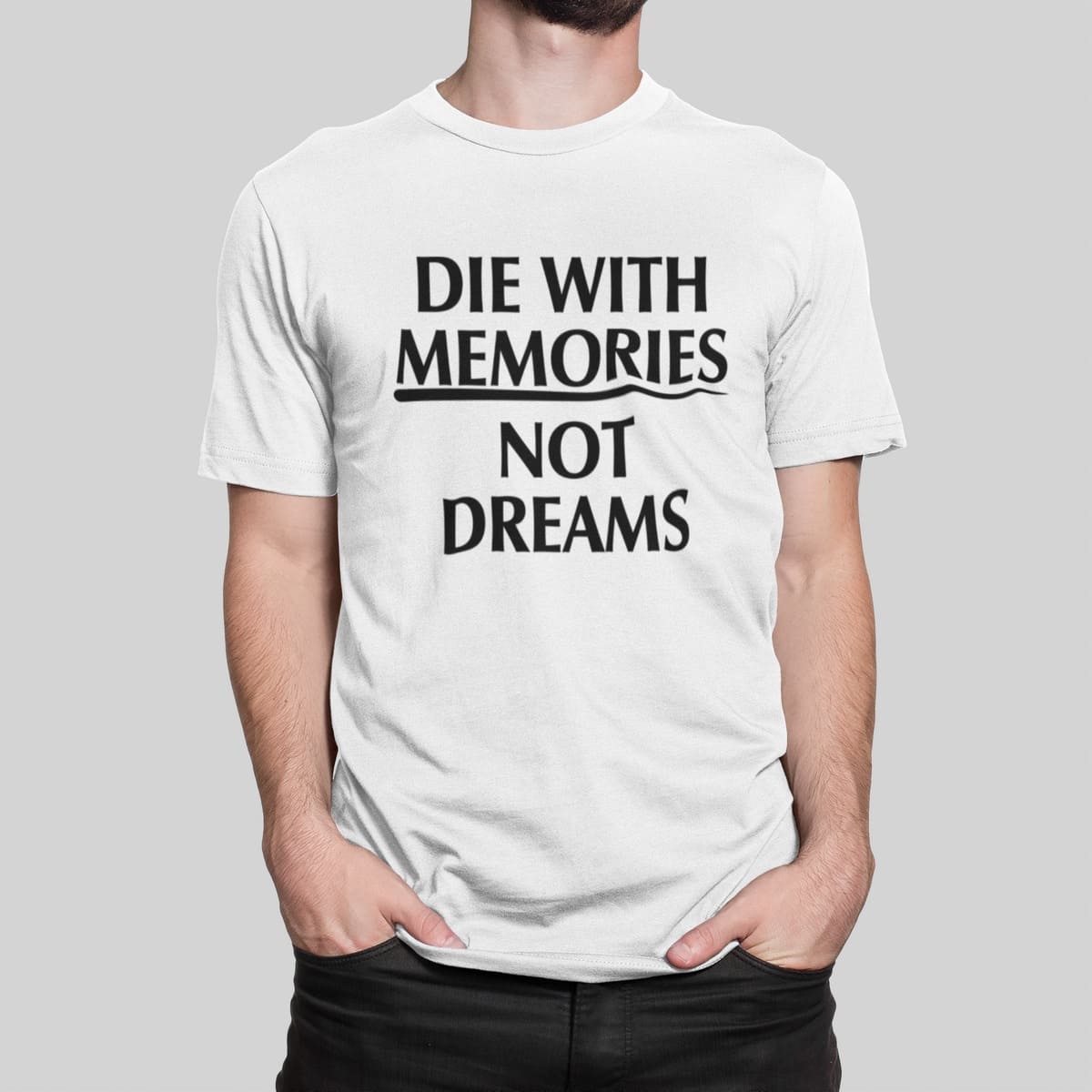 Μπλουζάκι με στάμπα , Die with memories (10442) - White (102)