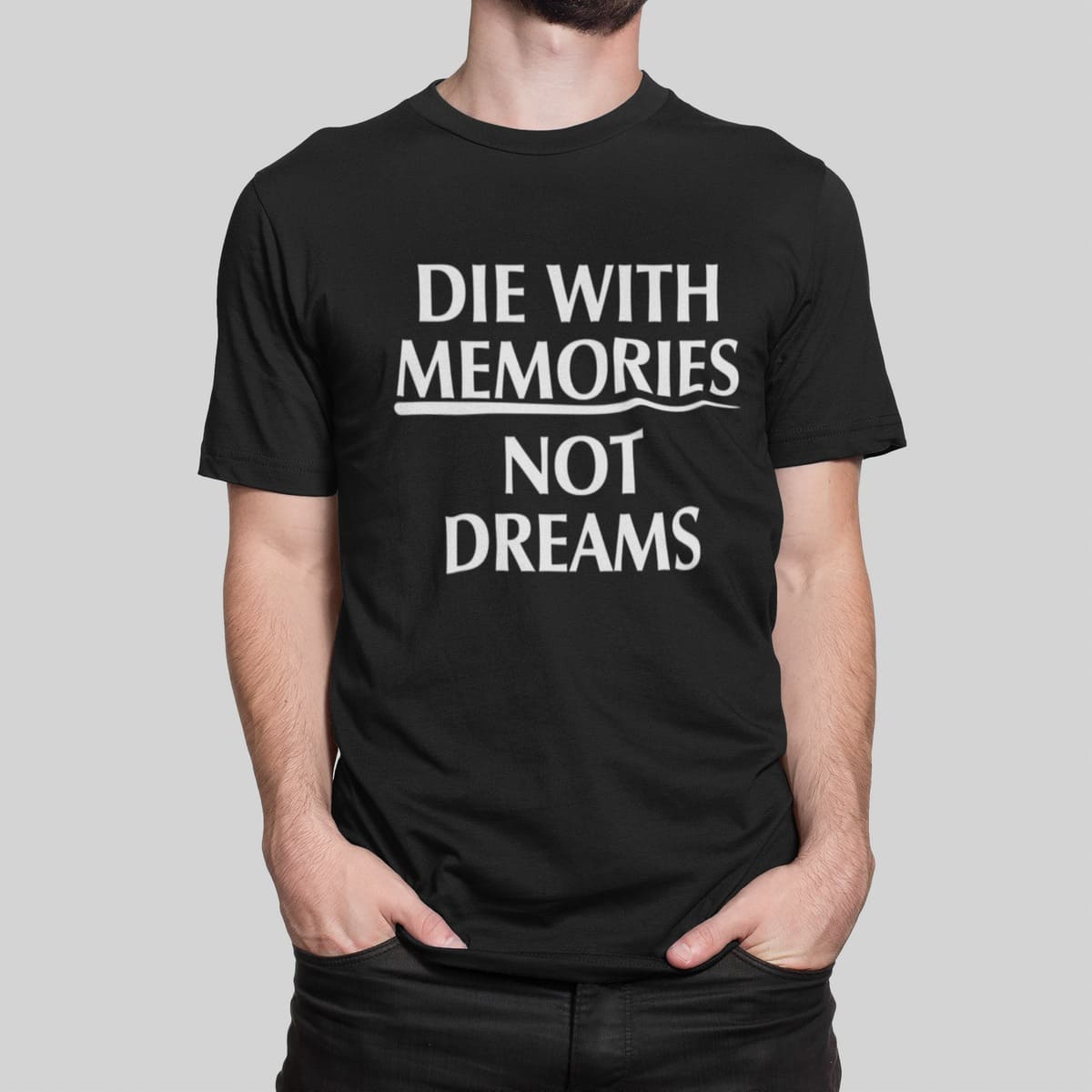 Μπλουζάκι με στάμπα , Die with memories (10442) - Black (309)