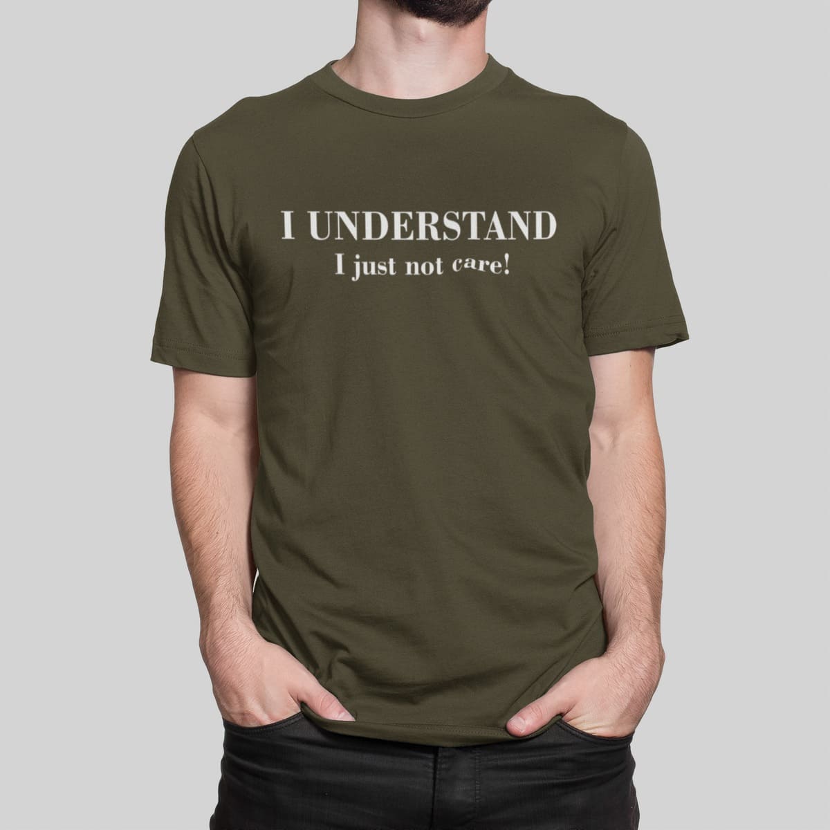 Μπλούζα με στάμπα , I Understand (10443) - Army (269)