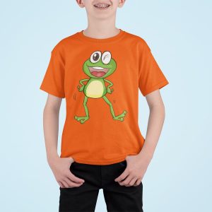 Μπλουζάκι με στάμπα, Frog (10175) - Orange (400)