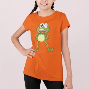 Μπλουζάκι με στάμπα, Frog (10175) - Orange (400)