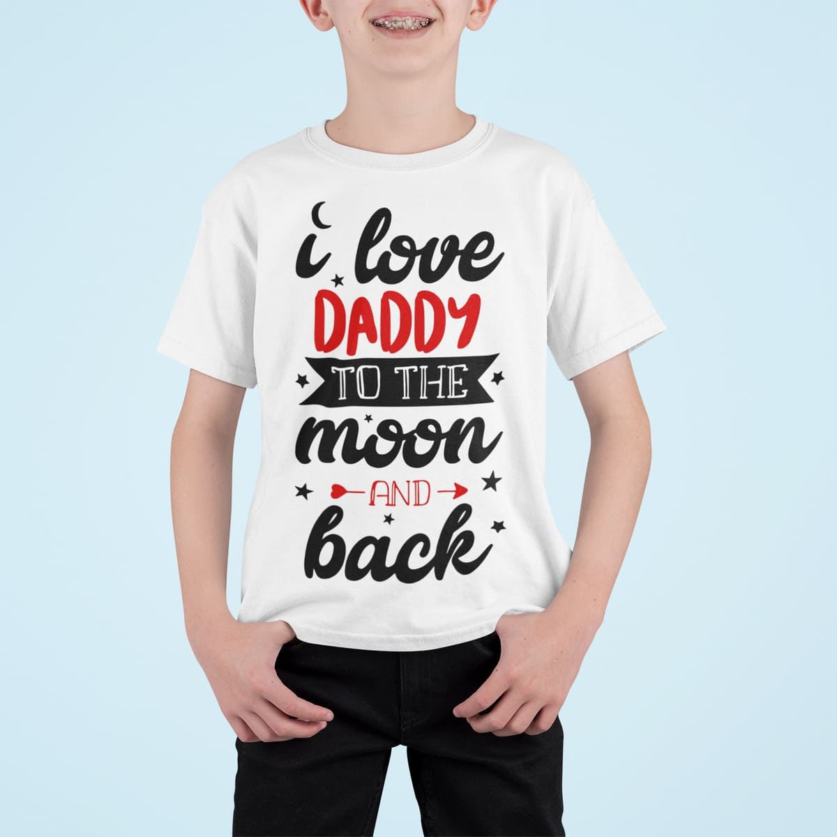 Μπλούζα με εκτύπωση , I Love Daddy to the Moon and Back (10247) - White (102)