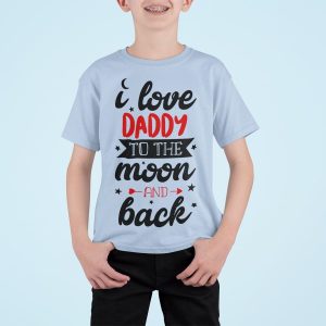 Μπλούζα με εκτύπωση , I Love Daddy to the Moon and Back (10247) - Sky Blue (220)