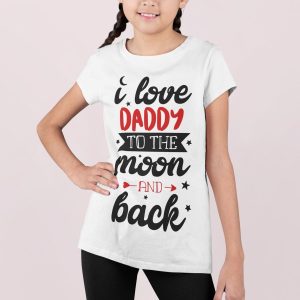 Μπλούζα με εκτύπωση , I Love Daddy to the Moon and Back (10247) - White (102)