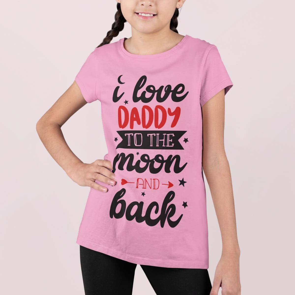 Μπλούζα με εκτύπωση , I Love Daddy to the Moon and Back (10247) - Orchid Pink (136)