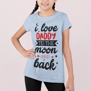 Μπλούζα με εκτύπωση , I Love Daddy to the Moon and Back (10247) - Sky Blue (220)