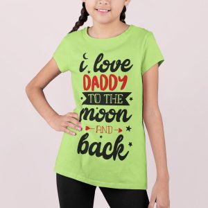 Μπλούζα με εκτύπωση , I Love Daddy to the Moon and Back (10247) - Apple Green (280)