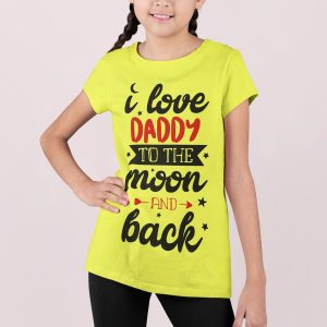 Μπλούζα με εκτύπωση , I Love Daddy to the Moon and Back (10247) - Yellow (302)