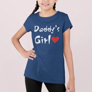 Μπλουζάκι με στάμπα, Daddy's girl (10252) - french Navy (319)